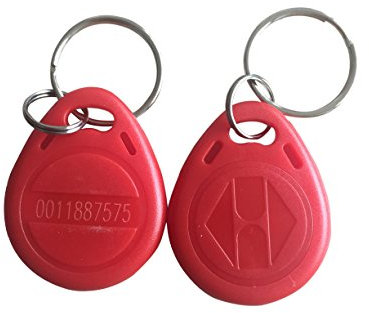 YARONGTECH proximidad Llavero RFID 125KHz Smart EM ID EM4100 sólo lectura rojo/gris/naranja/color negro/azul (Pack de 10)