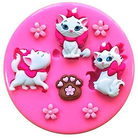 Moule en silicone Aristochats Marie, motif chaton mignon pour décoration de gâteaux, cupcakes, glaçage, pâte à sucre Fairie Blessings
