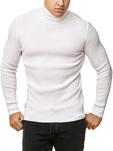 Redbridge Herren Rollkragen Pullover Sweatshirt Strickpullover Weiß M