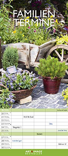 Gärten 2020 A&I Familienplaner - 19,5x45cm - Wandkalender - Terminplaner