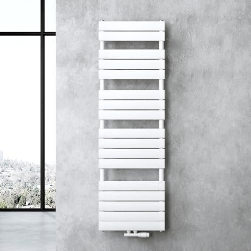 doporro Scaldasalviette da Parete per Bagno 160x50 cm, Radiatore Termoarredo Piatto in Acciaio ad Acqua Calda, Attacco Basso Centrale, Colore Bianco