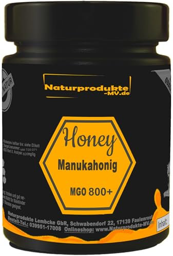 Manuka Honig MGO 800+ 250g im Schmuckglas | Premium Qualität 100% natürlich | Pur, Roh & Zertifikat | Manukahonig