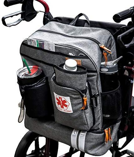 Scooter – Rollstuhl-Rucksack mit Getränkehalter, isoliertes Fach für Lunchbox und Medizin-Reisetasche von PF™ – für Transport Mobilität Elektroroller, leichter motorisierter Rollstuhl