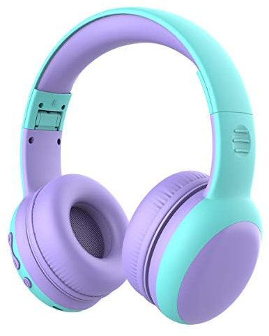 Gorsun Cuffie Bluetooth per Bambini, Limitatore audio a 85 dB, Bambini Cuffie Senza Fili Over Ear, Stereo Cuffie per Bambini con Microfono, Cuffie Pieghevoli per Ragazzi e Ragazze - viola