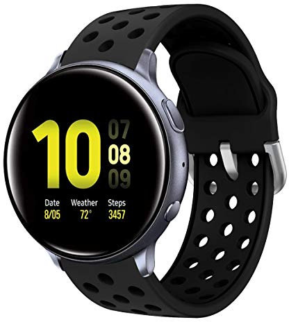 Syxinn 20mm Armband für Galaxy Watch Active/Active 2 40mm 44mm, Watch 4/4 Classic, 7 6 5/5 Pro 45mm, 3 41mm - Silikon Sportarmband für Galaxy 42mm/Gear Sport/S2 Classic