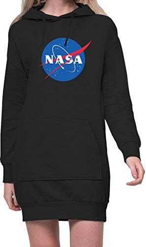 TShirt-People NASA Logo Hoodiekleid Damen L Schwarz