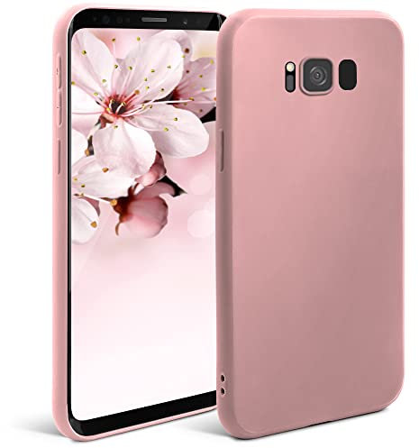 Moozy Minimalist Series Silikon Hülle für Samsung S8, Rose Beige - Mattes Finish, Dünne, Weiche TPU-Handyhülle Schutzhülle