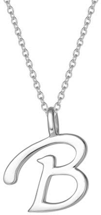 AGVANA Kette mit Buchstabe B Anhänger aus 925 Sterling Silber Namenskette Alphabet Initialen Halskette für Damen Mädchen mit Geschenkbox, Kettenlänge 40+5 cm