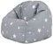 Icon Sterne Sitzsack Kinder, Grau, Gewebter-Stoff, Sitzsack mit Füllung, Bequemer Kinder Sessel, Kuschelsessel, Lese Sessel, Schlafzimmer, Kinderzimmer, Spielzimmer