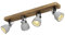 Lindby Deckenlampe Beton Kiefernholz, Deckenstrahler drehbar schwenkbar Spotbalken 4x GU10 ohne Leuchtmittel Strahler Spot Deckenleuchte Küche