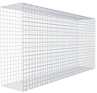 GABIONA Anbau-Gabione Typ2 eckig, Maschenweite 5 x 5 cm, Tiefe 40 cm, Gabione 200 x 100 x 40 cm (L x H x T), C-Ring
