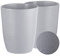 Tymar Blumentopf, 2er-Pack, Orchideentopf, Blumenkübel für Orchidee, Pflanzentopf aus Kunststoff, Moderne, schlanke, Runde Form (Grau, ø 12,5 cm)