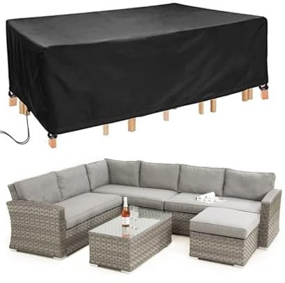 Landrip Schutzhülle für Gartenmöbel, 420D Oxford 420D, wasserdicht, für Gartentisch, Gartenmöbel-Sets, 280 x 204 x 106 cm