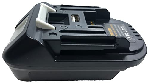 Adaptateur DM18M pour Dewalt pour Dewalt et Milwaukee20 V - Convertir en Makita 18 V Lithium BL1830 BL1840 BL1850 14,4 V-18 V - Utilisation d'outils avec chargeur USB Plug and Play DM18M