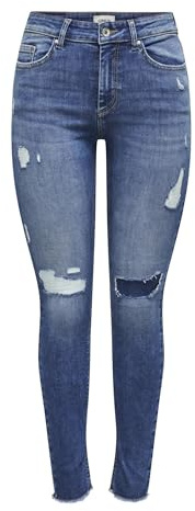 ONLY Damen Hose Onlblush Mid Sk ANK Rw DNM Rea8097 Noos