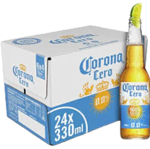 24 botellas de Corona Cero, disfrutando de la nueva corona con 0% de alcohol