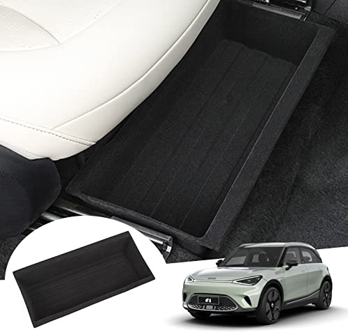 GAFAT Kompatibel mit Smart #1 Smart #3 EV 2023-2025 2026 Mittelkonsole Aufbewahrungsbox, Smart 1 Smart 3 Electric Organizer Unter dem Sitz, aus Flockung, Hauptfahrer & Beifahrer, Smart #1 Zubehör