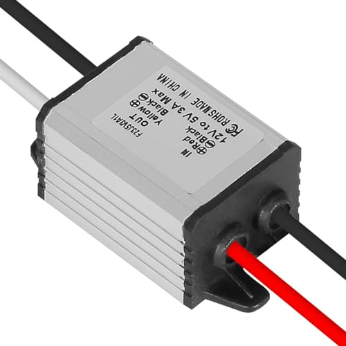 Jadeshay Transformador 12V a 5V,Convertidor de Voltaje DC-DC 12/24/36/48V Regulador de Voltaje Reductor Adaptador de Fuente de Alimentación Buck para Automóviles y Vehículos,Entrada 10V a 60V