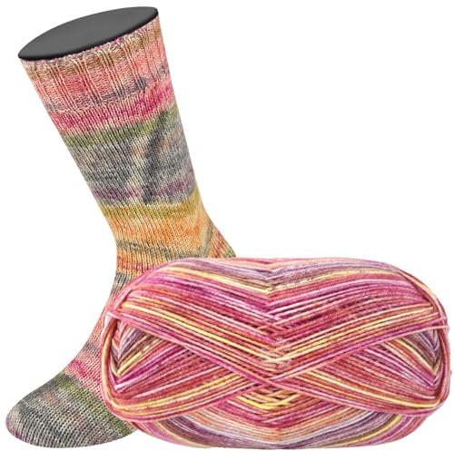LANA GROSSA Meilenweit 100 Merino extrafine | Hochwertiges Sockengarn, waschmaschinenfest | Handstrickgarn aus 75% Schurwolle & 25% Polyamid | 100g Wolle, Stricken & Häkeln | 420m Garn FB3495