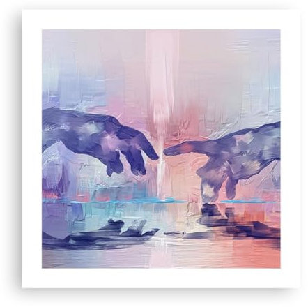 Poster ohne Rahmen Deko 50x50cm Hände Michelangelo Stück Wandposter Art Prints Wanddeko Bild Wand Kunstdruck Wandbilder Dekoration Wohnzimmer Schlafzimmer Küche Modern Wall Art Decor P2XAC50x50-5473