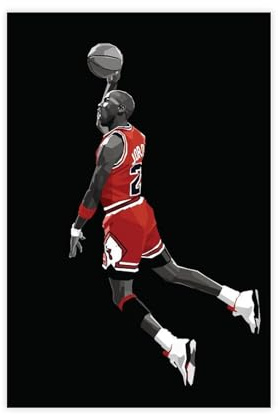 AMATWI Basketball-Stern, Michael Jordan, Poster, Leinwand, Poster, Schlafzimmer-Dekor, Sportlandschaft, Büro, Raumdekoration, Geschenk, ungerahmt, 30 x 45 cm