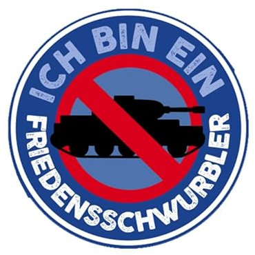 Sammys Shirt Store Ich Bin EIN Friedensschwurbler Aufkleber 4,5 cm