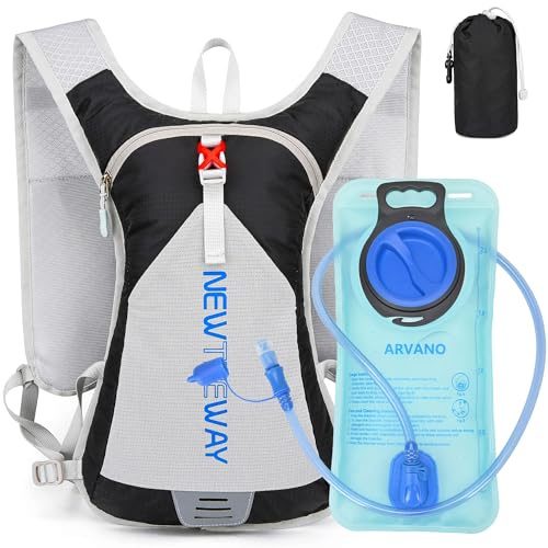 Arvano Trinkrucksack 5L Leicht & Atmungsaktiv Trinkweste Laufweste mit 2L Trinkblase - Laufrucksack für Trail Running, Marathon, Laufen, Radfahren, Jogging- Für Herren & Damen