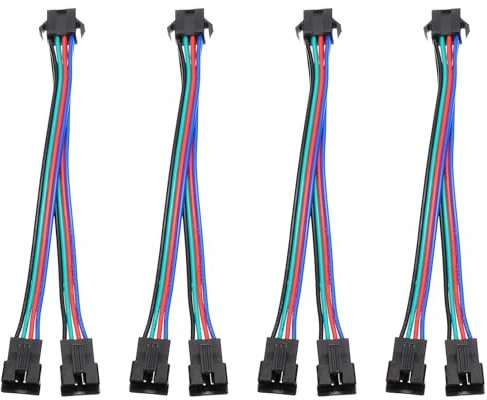PATIKIL 15CM 1 to 2 ARGB Splitter Cable, 4 Pcs PWM Fans RGB Extension Power Cord with SM 4 Pin Connector Plug for Computer Chassis Motherboard