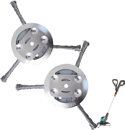 Unkrautbürste für Freischneider, Unkraut Entferner Gerät, Freischneider Zubehör, Stahldraht Rasentrimmerkopf für Garten-Rasentrimmerkopf-Rasenmäher-Elektrowerkzeug (2PCS)