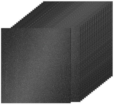 PATIKIL 40 Blatt Kartonpapier Quadratisch 250g - 30,5 x 30,5 cm - Dickes Bastelkarton zum Basteln Hochzeit Karton Glitzer Papier Stanzen DIY Deko Bastelpapier Bedruckbar, Schwarz