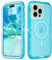 Follaroma for iPhone 15 Pro Max Case, Compatible with MagSafe, Dual Layer Transparent Magnetic Phone Cases, Heavy Duty Shockproof and Anti-Drop Protective Cover for iPhone 15 ProMax, 6.7'', Blue