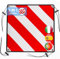 Sorlpv Panneau d'avertissement 3 en 1 pour l'Italie, l'Espagne, le Portugal, en aluminium, réfléchissant, 50 x 50 cm, avec tendeurs et protections d'angle, certifié pour porte-vélos, porte-vélos,
