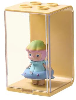 CIPPRO Transparent Display Box, Blind Box, Storage Display Rack, Scene Figurine, Acrylic Box, Small Statue, Display Cabinet, Collectible Display Cabinet, Multi-color Optional(Yellow,8cm)