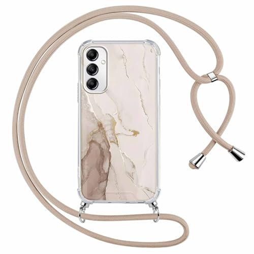 Yoedge Handyband Handyhülle für Samsung Galaxy A52 5G 6,5 Hülle mit Band, Durchsichtig Aesthetic Muster Marmor Case mit Kordel zum Umhängen, Weiche Silikon TPU + PC Stoßfest Cover für Samsung A52, 03