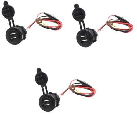 COLLBATH 3 Piezas Enchufe del de del Coche Cargador de telefonillo Inteligente Adaptador USB para mechero de Coche Adaptador de Corriente USB Doble Black