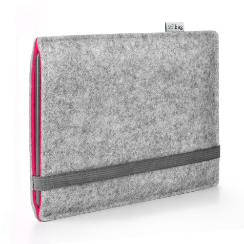 Stilbag eBook Reader Finn für Amazon Kindle Paperwhite 12 (2024) | Farbe: hellgrau/pink | eBook Reader-Tasche aus Filz | eReader Schutzhülle | ebook Reader Tasche Made in Germany