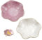 KiKiHong 2 Pezzi Vassoio Decorativo,Svuotatasche Ceramica,Pallet di Gioielli in Ceramica per Chiavi,Collane,Monete e Conservazione Anelli Della Frutta(Rosa + Bianco)