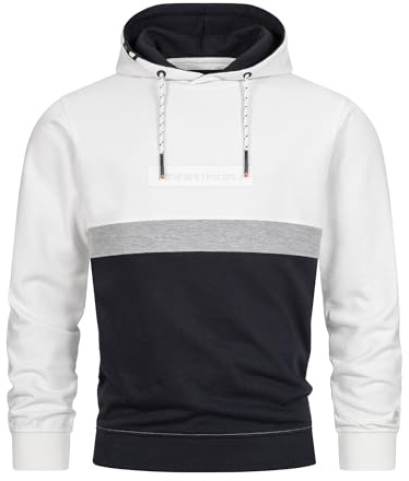 Indicode Herren INMagnus Sweatshirt Hoodie aus Baumwollmischung mit Kapuze | Bequemer Kapuzenpullover für Alltag und Freizeit, Sweatpullover, Kapuzensweater, lässiges Herrenoberteil für Männer