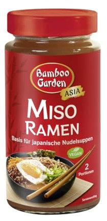 Bamboo Garden - Miso Ramen Basis | Suppenbasis für japanische Nudelsuppen | Vegan | 2 Portionen | 400 ml im wiederverschließbaren Glas