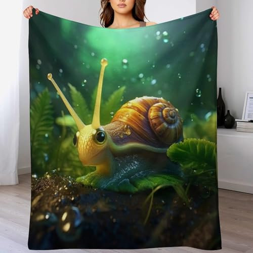 Schnecken Decke Kuscheldecke Mit 3D Muster Fleece Warm & Weich Flauschige Flannel Decke, Vier Jahreszeiten Bett Sofadecke 100×130cm