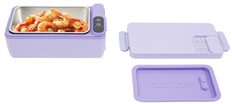 SuhoFutus Elektrische Lunchbox mit Akku, 40W Heatsbox, Tragbare Elektrisch Lunchbox mit Isolierter Tasche, 1L Wärmebox für Speisen, Edelstahl-Lunchboxen mit Isolierfunktion, für Büro, Reisen