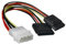 PRENDELUZ Cable SATA de alimentación 5.25 (Molex 4pin) a 2x SATA/H, 20 cm, ideal para conectar dispositivos de almacenamiento en PC y servidores.