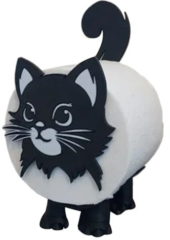 Flkiglm Katze Toilettenpapierhalter, Lustiges Freistehendes Toilettenpapier Für Badezimmer, Katze Aufbewahrung Toilettenpapier, Kreativer Tier-Toilettenpapierhalter, Katze Freistehend WC Papierhalter