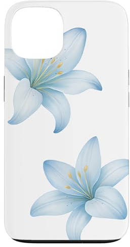 Preppy Cute Pastel Blue Lily Lillies Flower Floral Case for iPhone 13