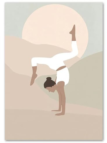 WDHBI HEKA Pilates Yoga Poster Yoga Prints Modern Style Canvas Painting Girl Yoga Movement Exhibition Wall Art Home Decoration Picture 40x60cm No Frame