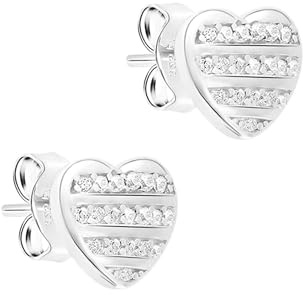 s.Oliver Damen Schmuck – Halskette, Armband, Ohrstecker aus Silber mit funkelndem Herz Design - Elegant & Zeitlos schön - Perfekte Geschenkidee