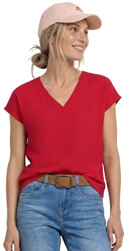 Damen T-Shirt mit Strukturmix und Tape