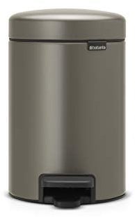 Brabantia Treteimer 3L, mit Inneneimer aus Kunststoff, stahl, Platinum