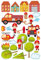 Fenstersticker Fensterfolie Fensterbild Großes Feuerwehr-Set HxB: 30 x 45cm