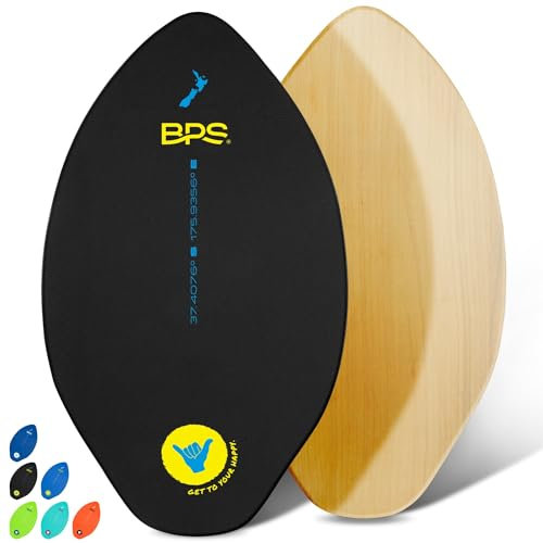 BPS Skimboard Shaka 76,2 cm – Epoxidbeschichtetes Holz-Skimboard mit EVA-Pads – kein Wachs erforderlich – Anfänger bis Fortgeschrittene (schwarz)